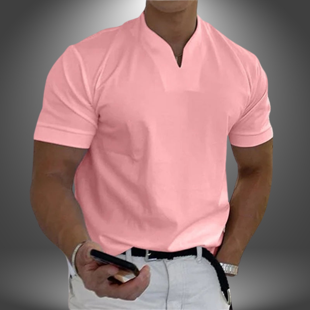 Ethan – Men’s Casual V-Neck Short Sleeve Shirt - Image 4