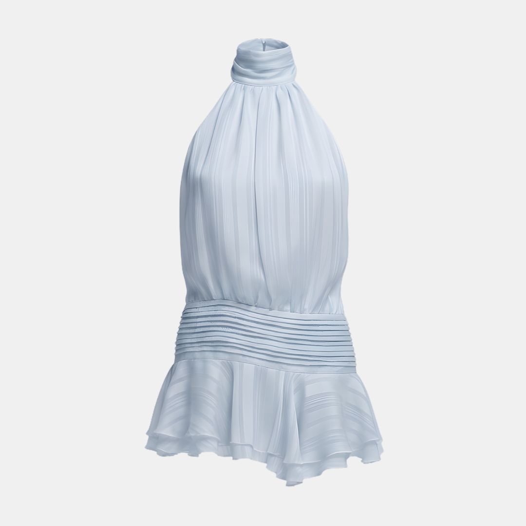 Amelie – Pleated Halter Summer Dress - Image 10
