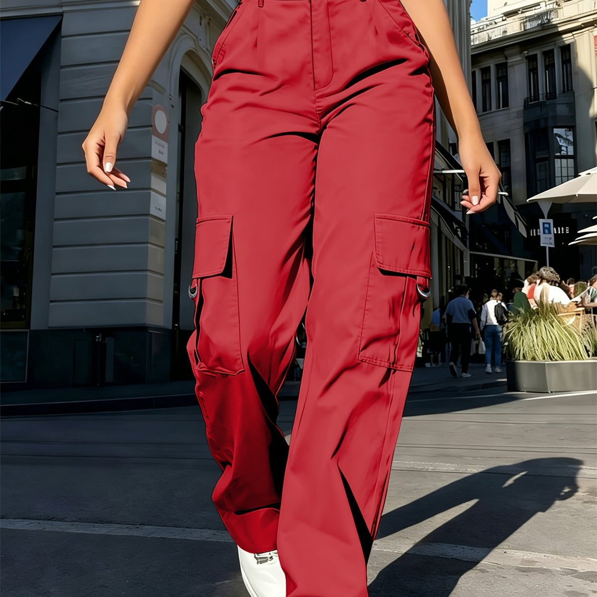 Cargo Pants Women's High Waisted with Pockets - Image 14