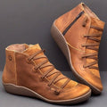 Lidia – Stylowe skórzane botki damskie z elastycznym sznurowaniem