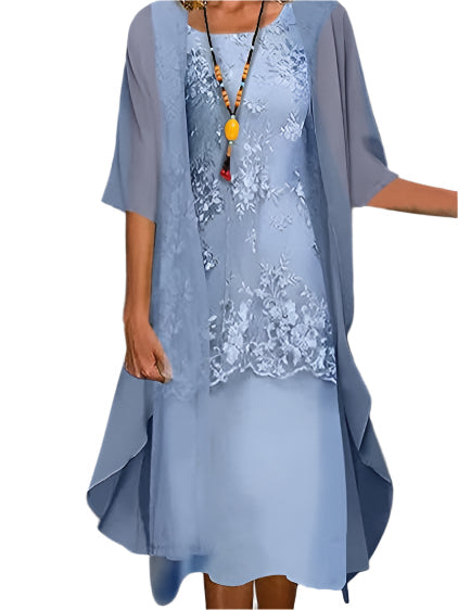 Irina – Flowing Sheer Sleeve Dress - Image 1