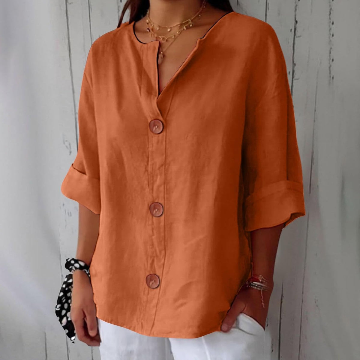 Mara – Chic Button-Up Blouse - Image 1