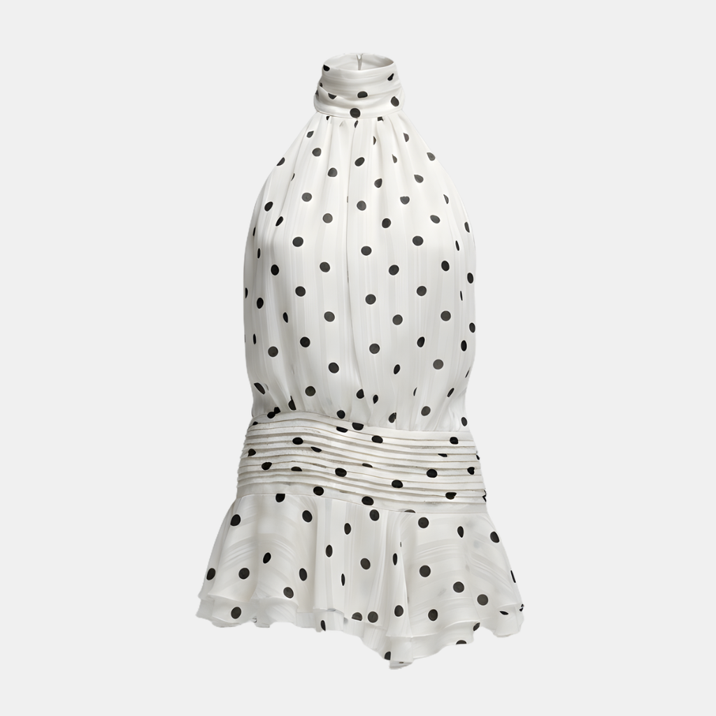 Amelie – Pleated Halter Summer Dress - Image 13