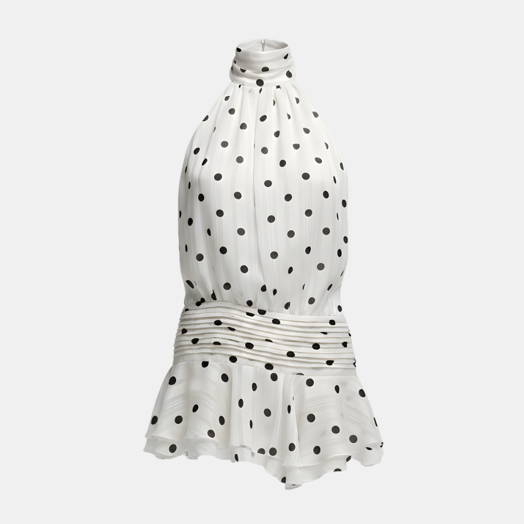 Amelie – Pleated Halter Summer Dress - Image 13