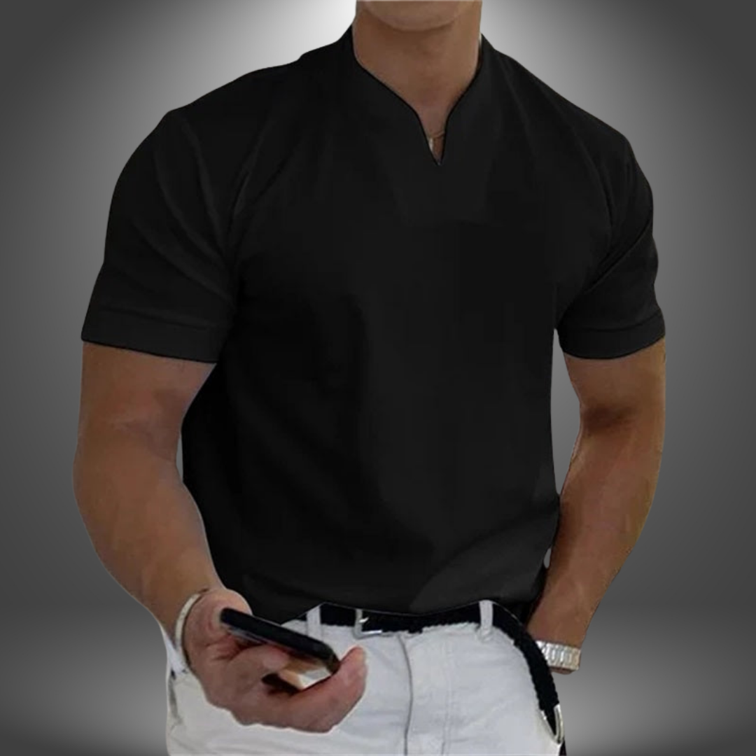 Ethan – Men’s Casual V-Neck Short Sleeve Shirt - Image 5