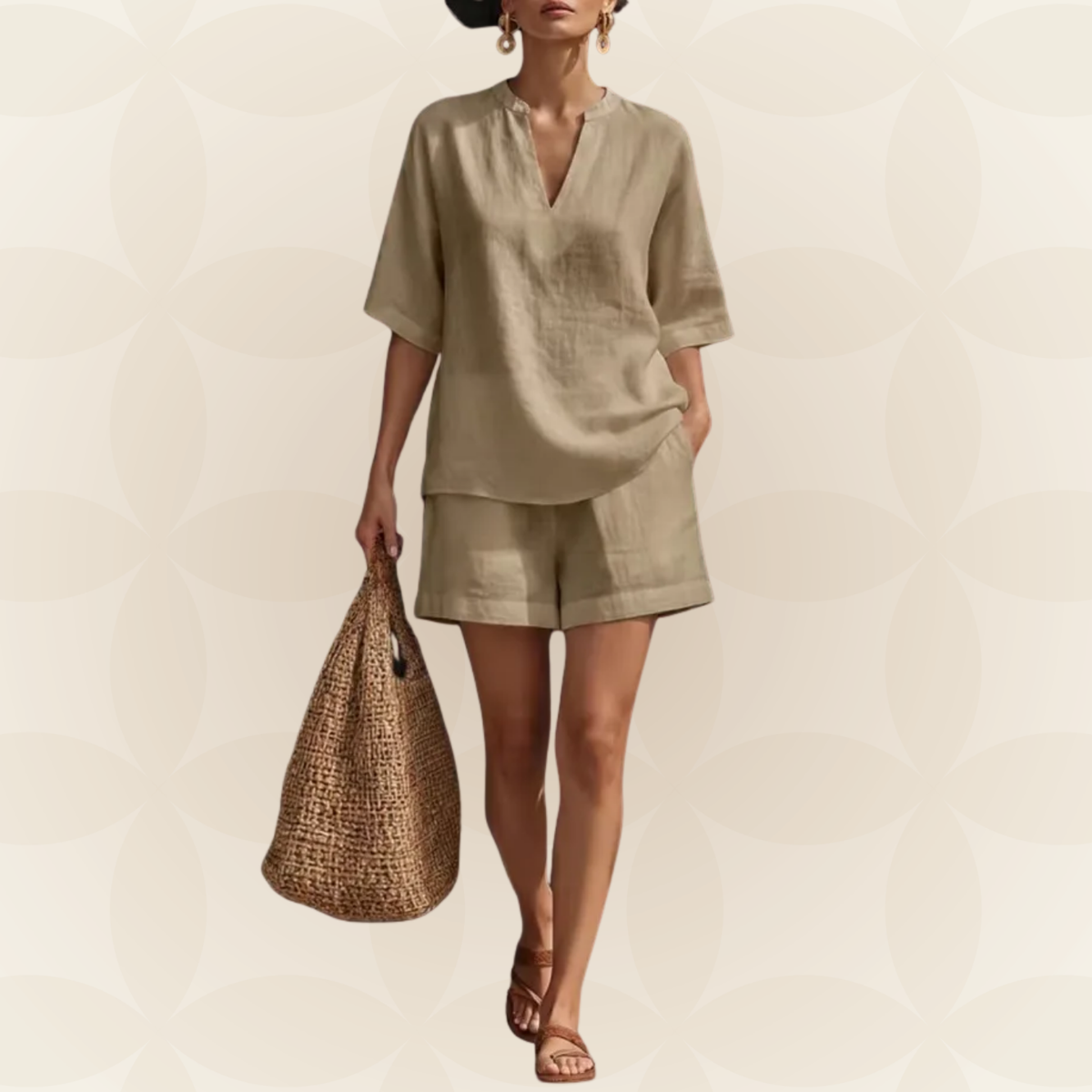 Lina – Elegant Blouse and Shorts set  - Image 1