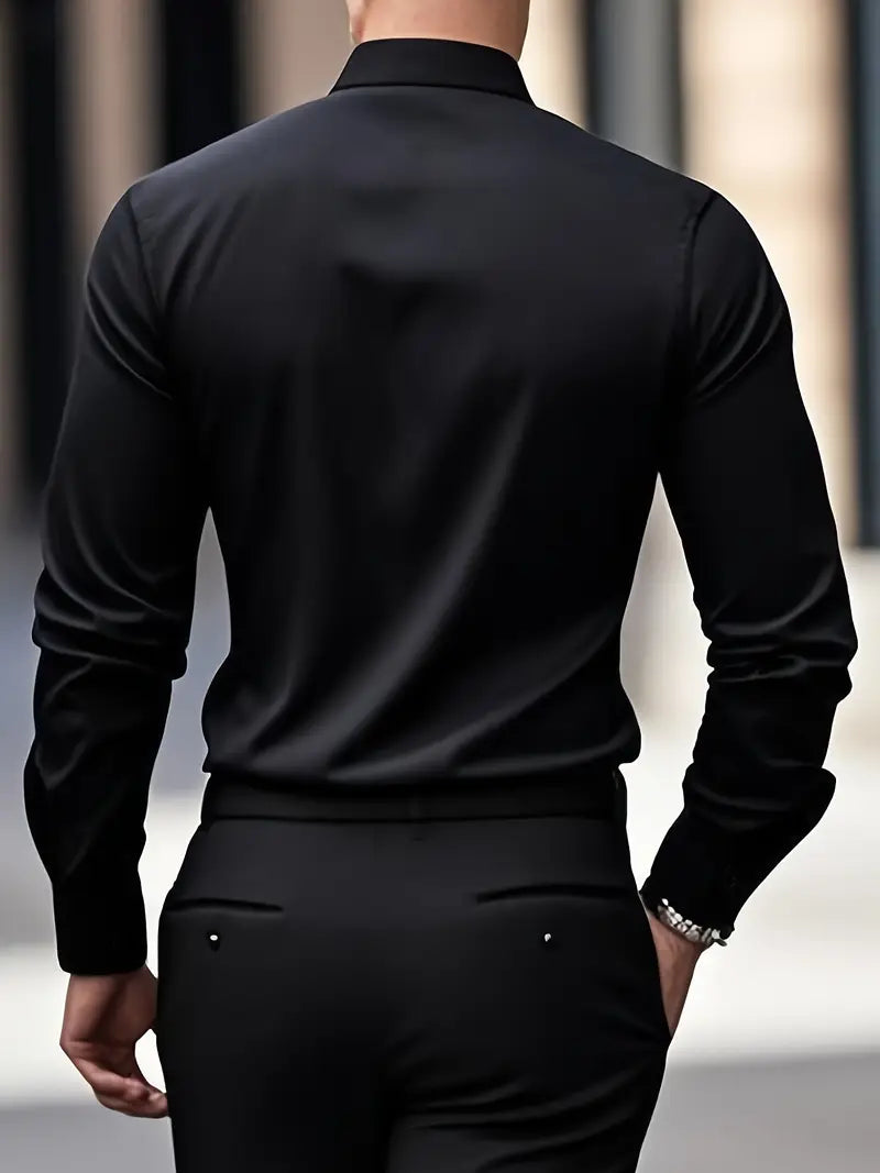Adrian - Klasyczna męska koszula slim fit z długim rękawem