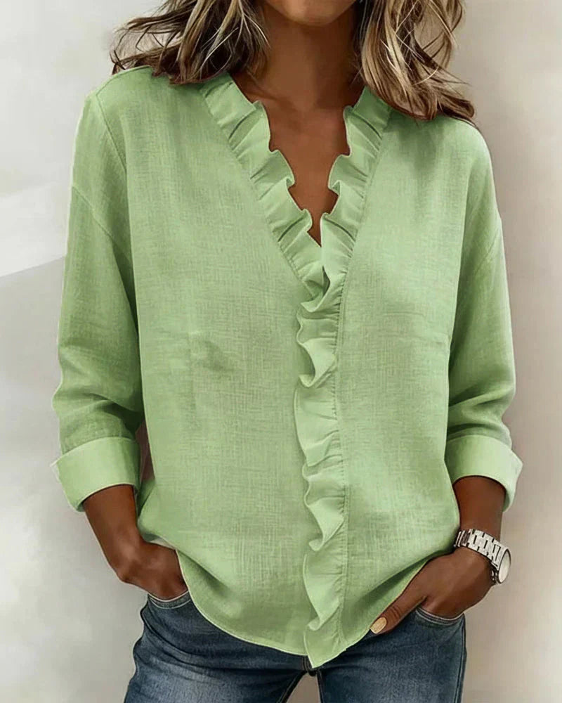 Yvonne – Lightweight V-Neck Blouse - Image 3