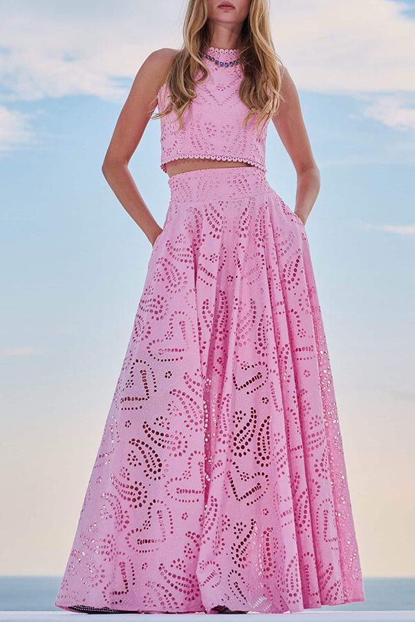 Claudia – Embroidered Lace Two-Piece Set for Women - Image 11