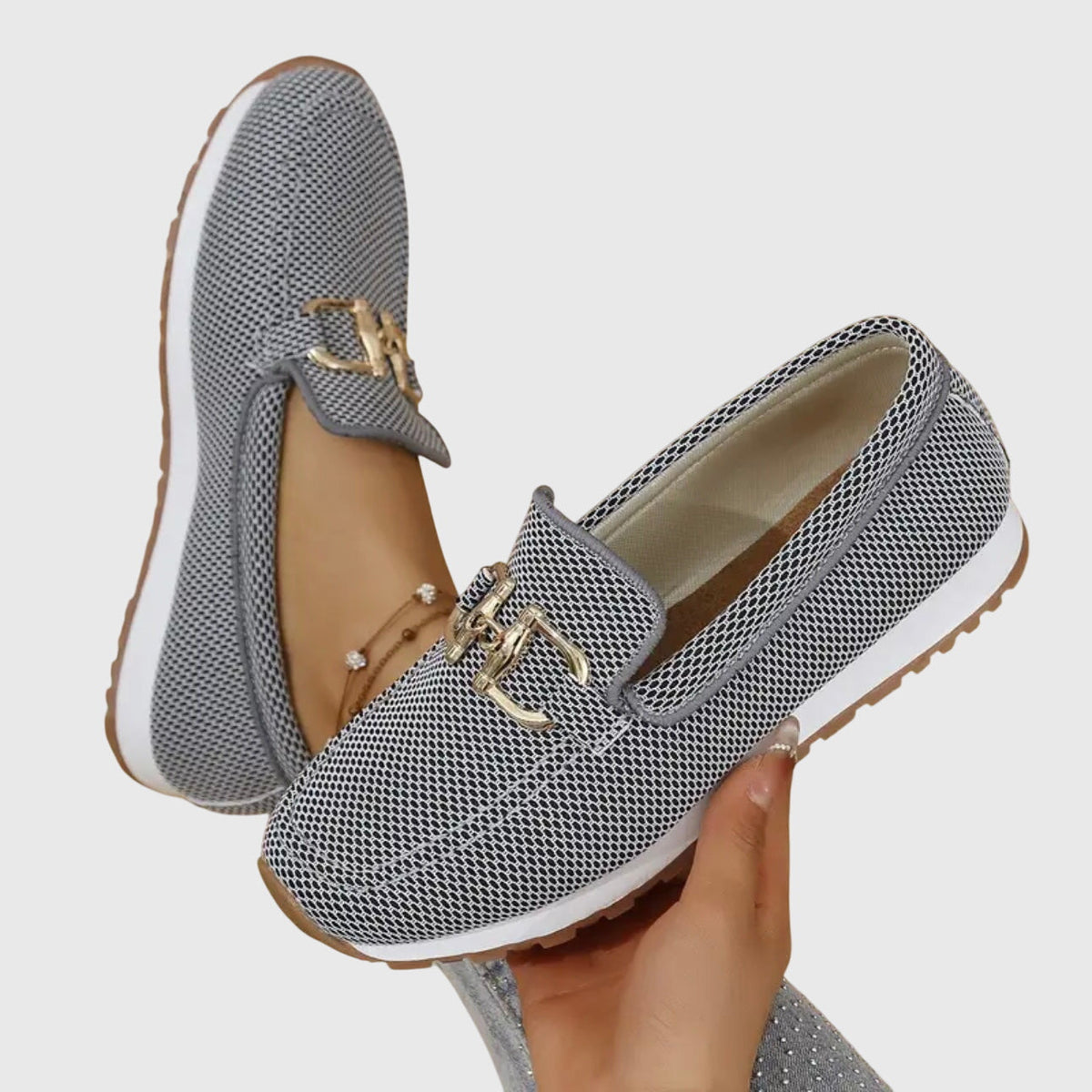 Britta – Women Metal Accent Slip On Loafers - Image 6