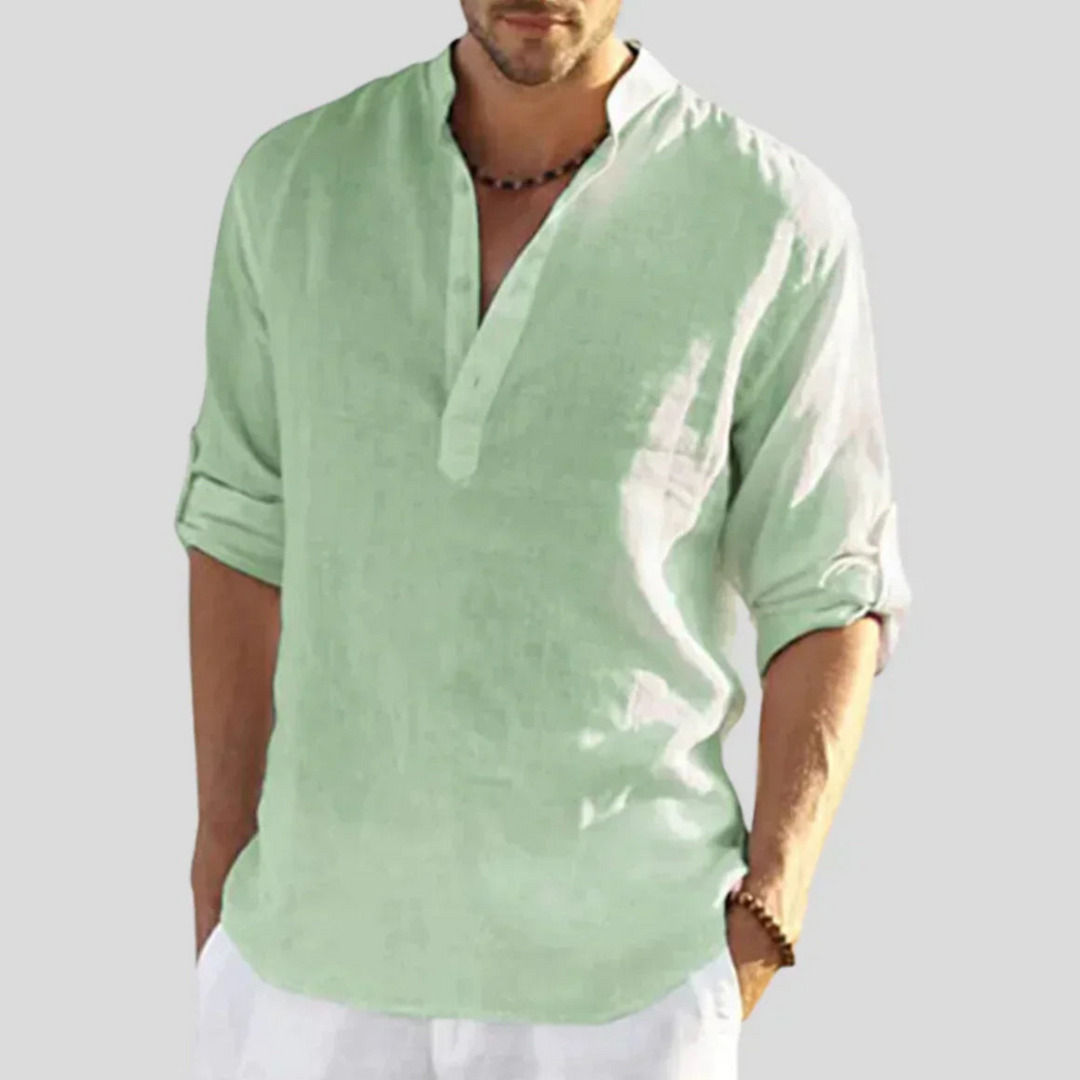 Thomas – Lightweight Stand Collar Shirt - Image 6