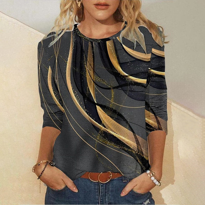Gisela – Round Neck Long Sleeves Blouse - Image 1