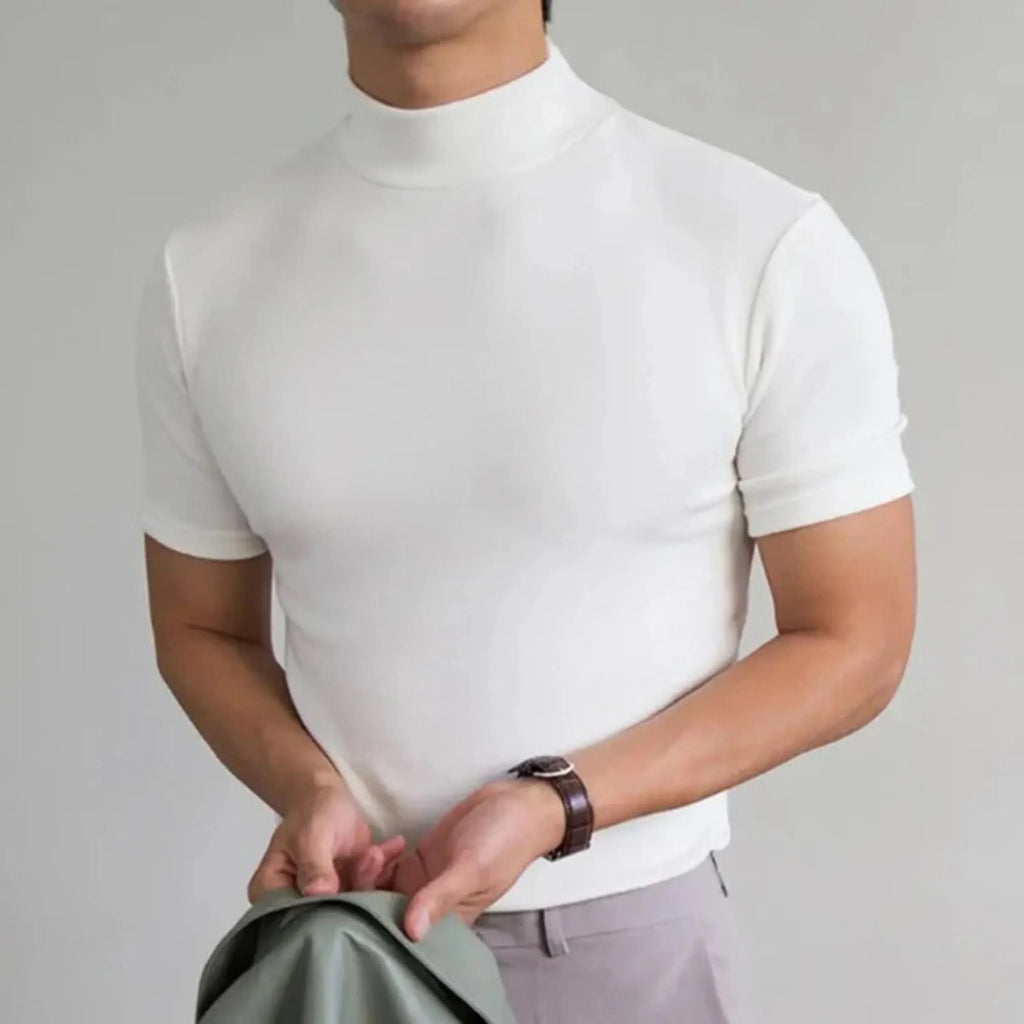 Tobias – High Neck Fitted T-Shirt - Image 1