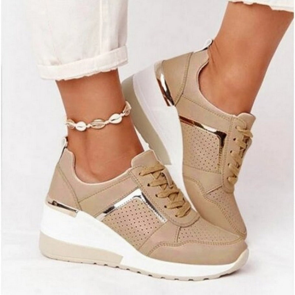 Mia – Trendy Wedge Sneakers - Image 1