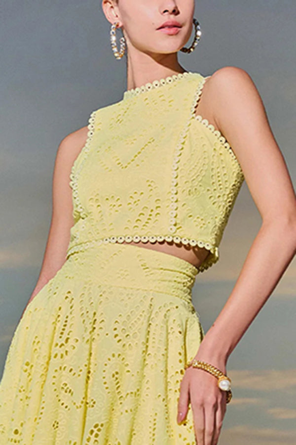 Claudia – Embroidered Lace Two-Piece Set for Women - Image 13