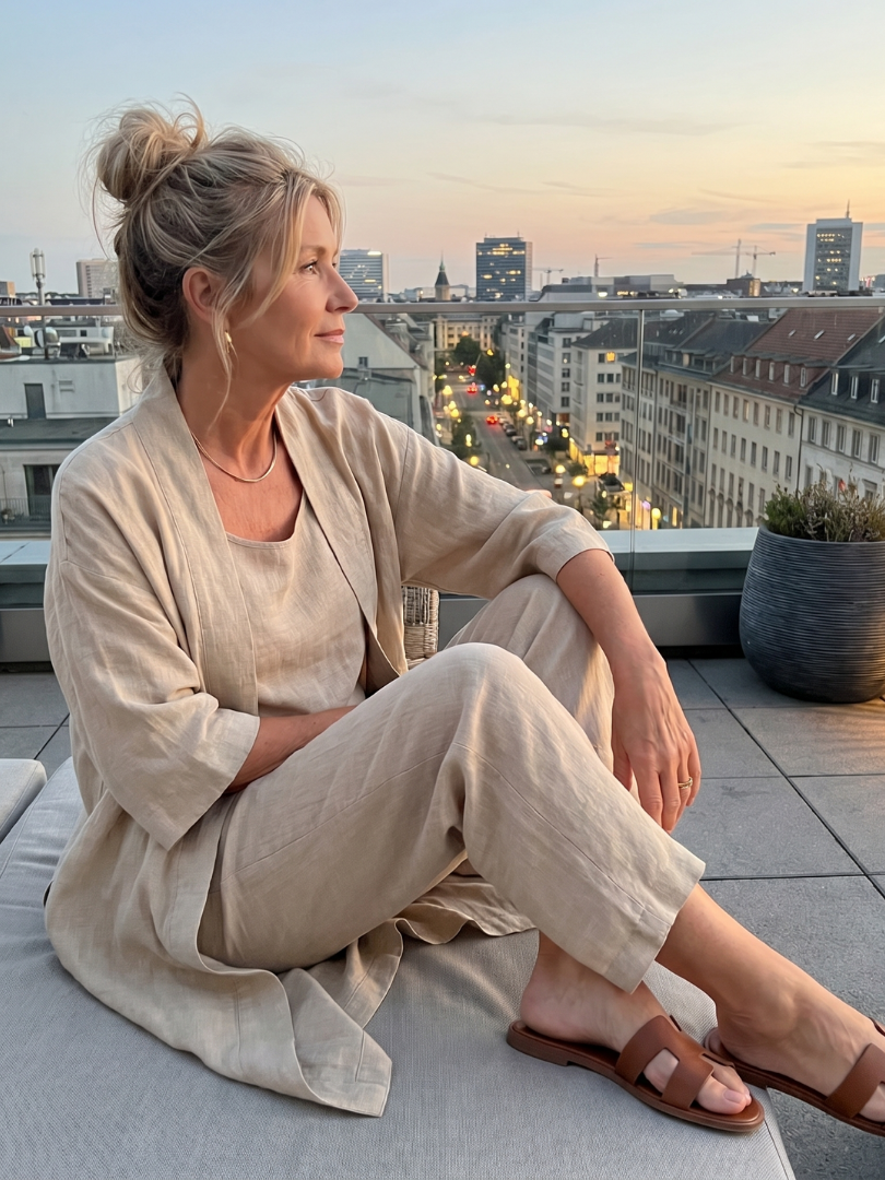 Dwuczęściowy zestaw składający się z luźnej bluzki i spodni damskich - J&B; - 9 - Livia-Moda