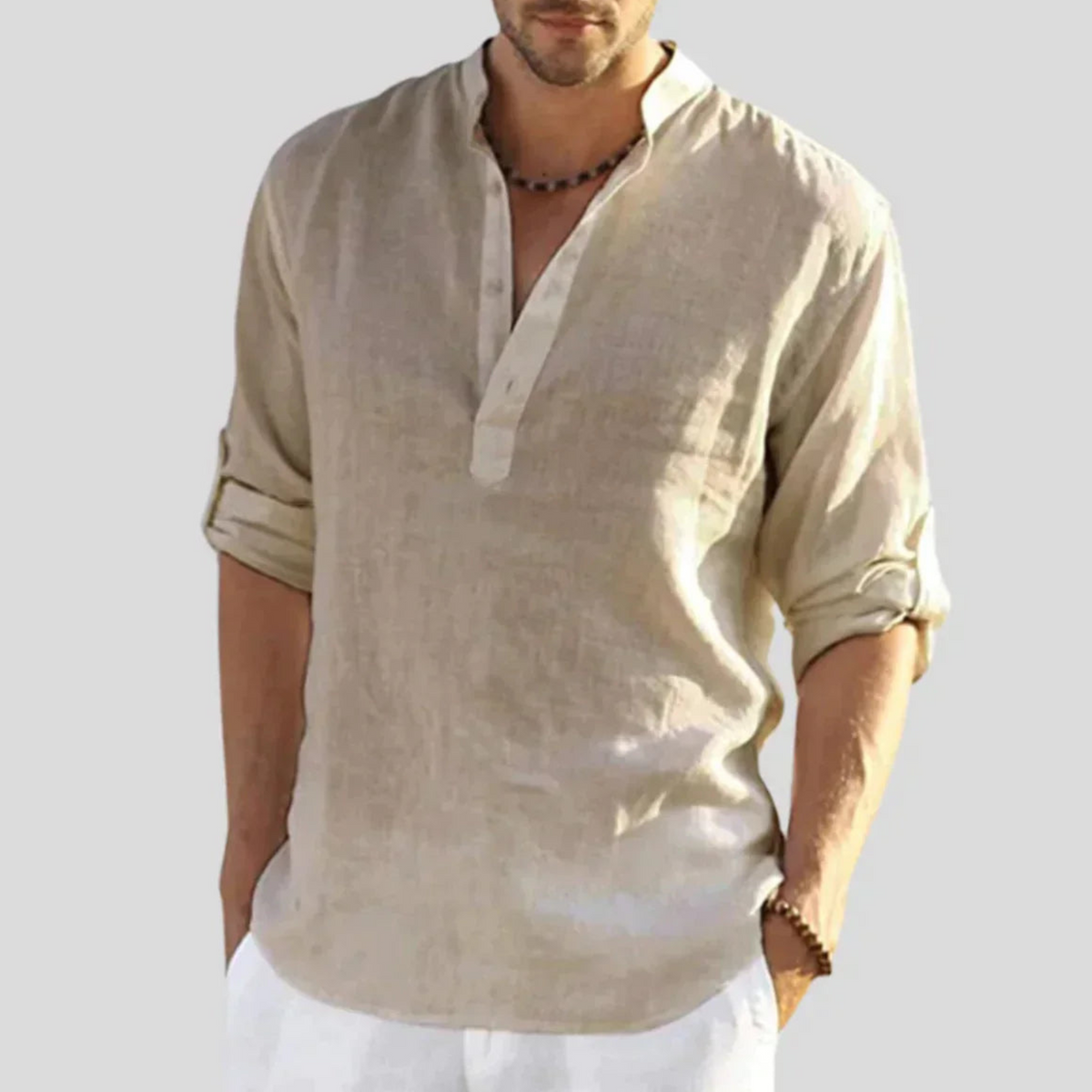 Thomas – Lightweight Stand Collar Shirt - Image 1
