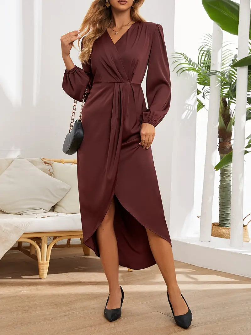 Clara – Kobieca Elegancka Sukienka Kopertowa Midi