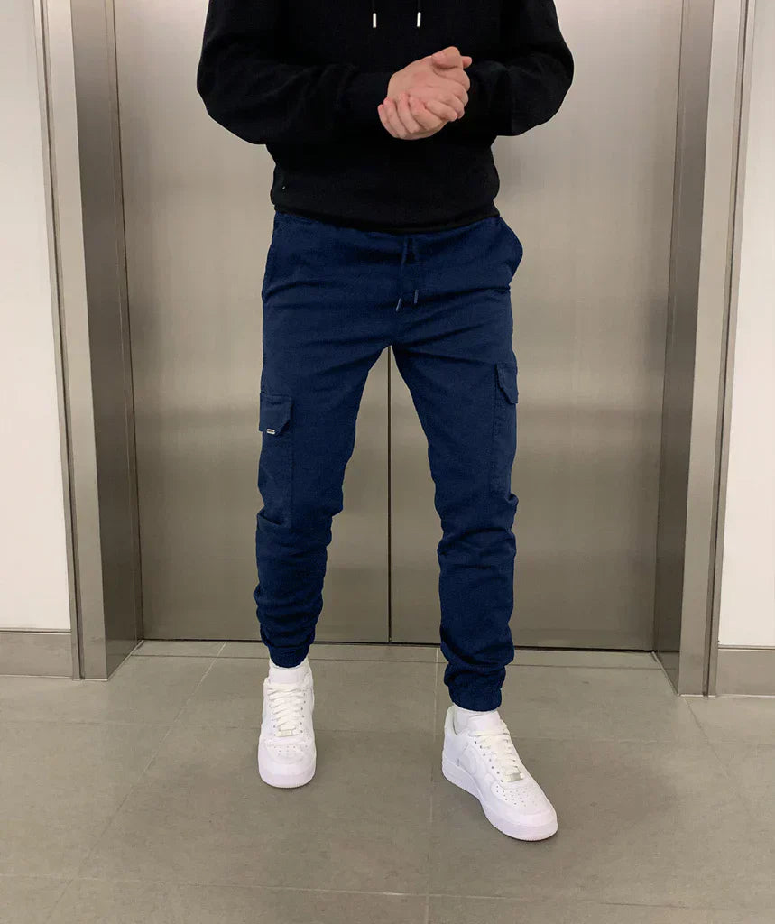 Tomasz – Męskie Spodnie Cargo Slim Fit z Elastycznym Pasem