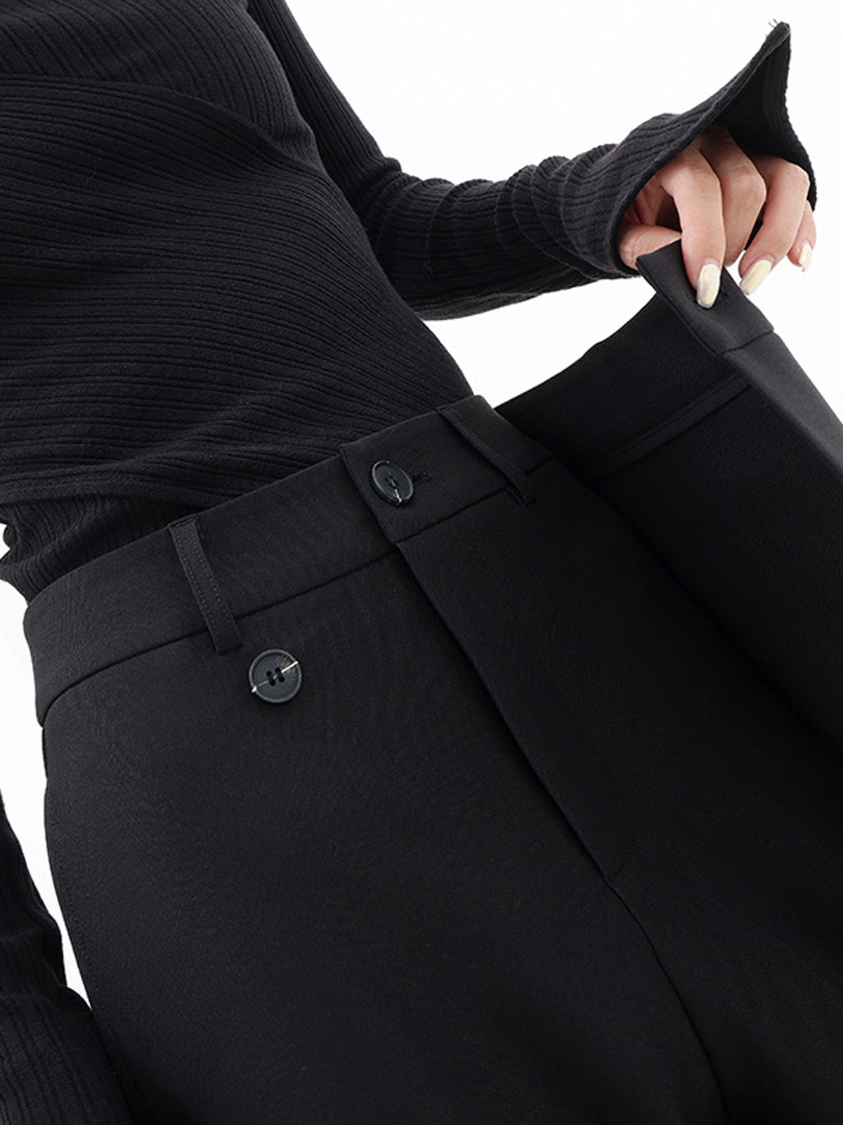 Leni – Asymmetrical Layer Button Wide Leg - Image 3
