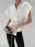 Ingrid – Trendy V-Neck Button Down Blouse - Image 1