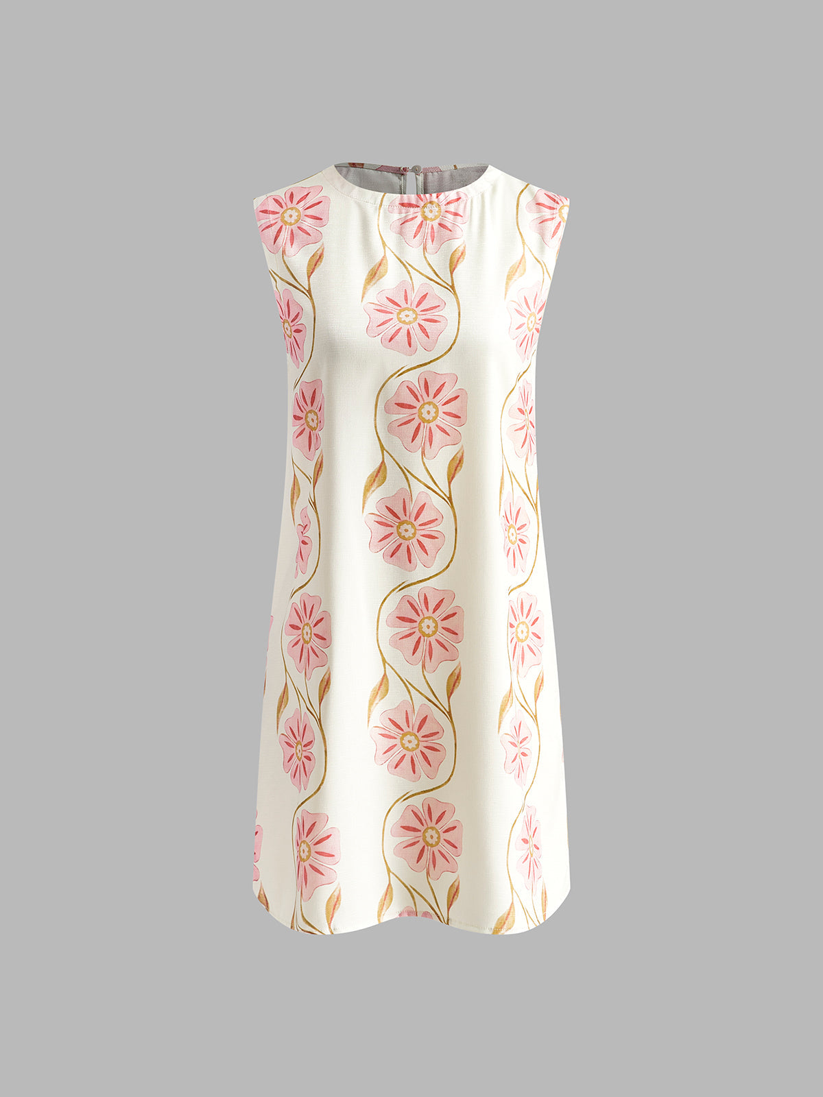 Marie – Romantic Print Sleeveless Short Dress - Image 5