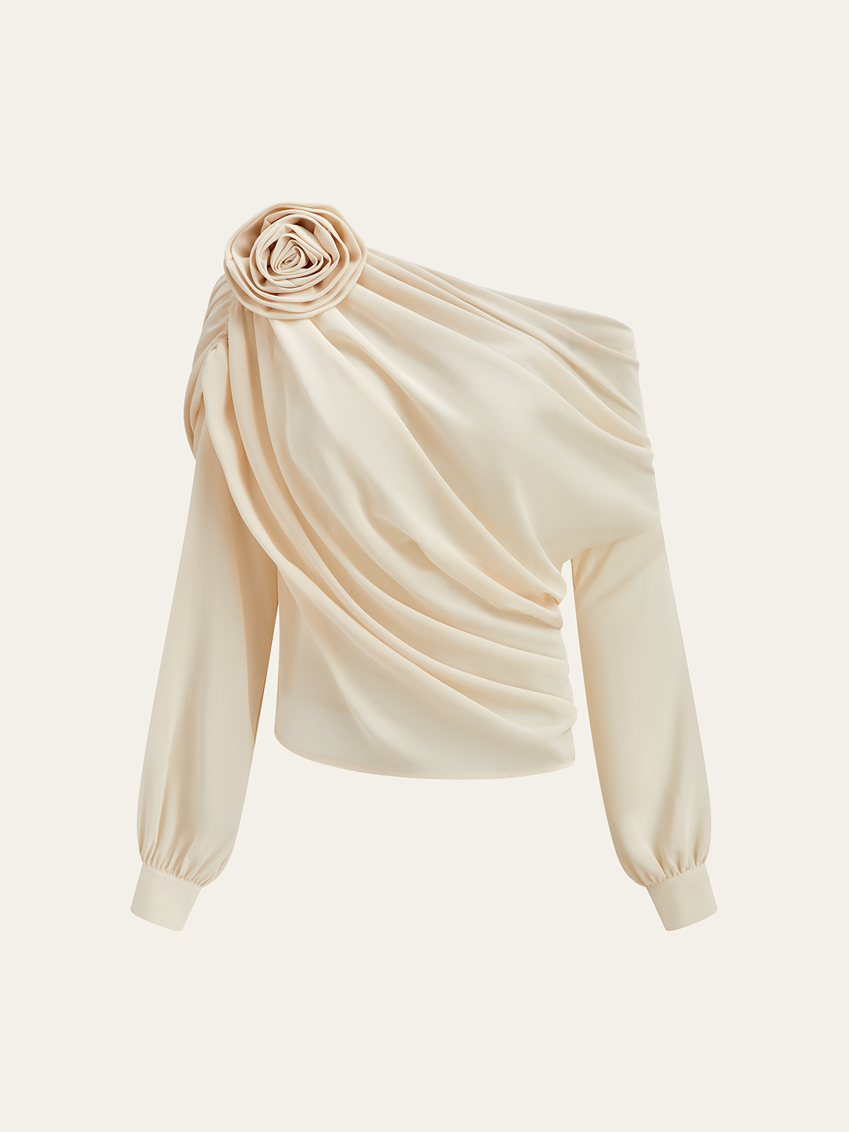 Lisa – Chiffon Semi-Sheer One Shoulder Blouse - Image 6