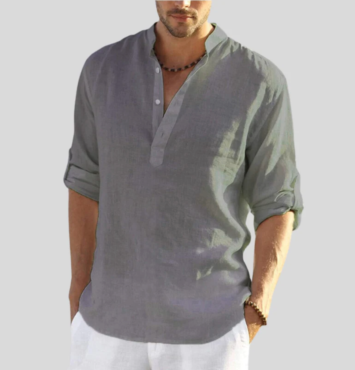 Robert – Men Linen Button-Up Shirt - Image 5