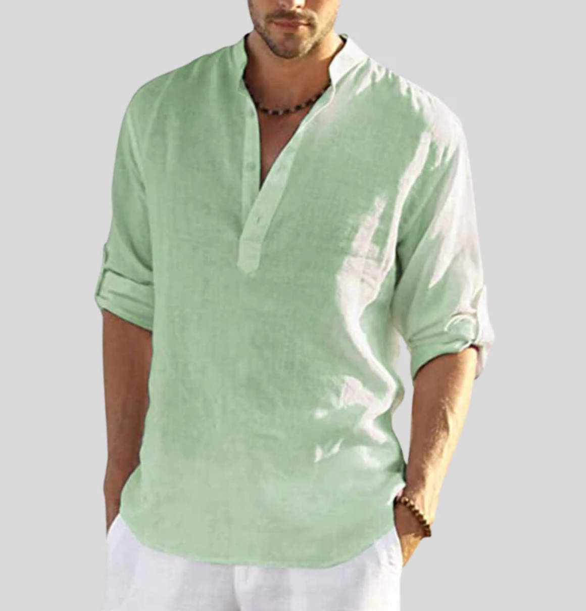 Robert – Men Linen Button-Up Shirt - Image 6