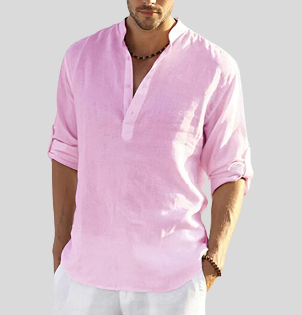 Robert – Men Linen Button-Up Shirt - Image 7