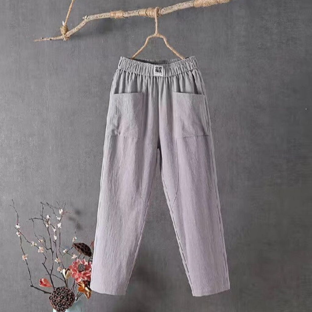 Beate – Elastic Waist Trousers with Pockets Pants - Image 3