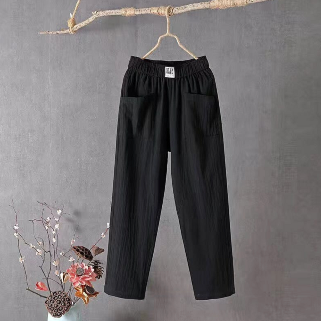 Beate – Elastic Waist Trousers with Pockets Pants - Image 4