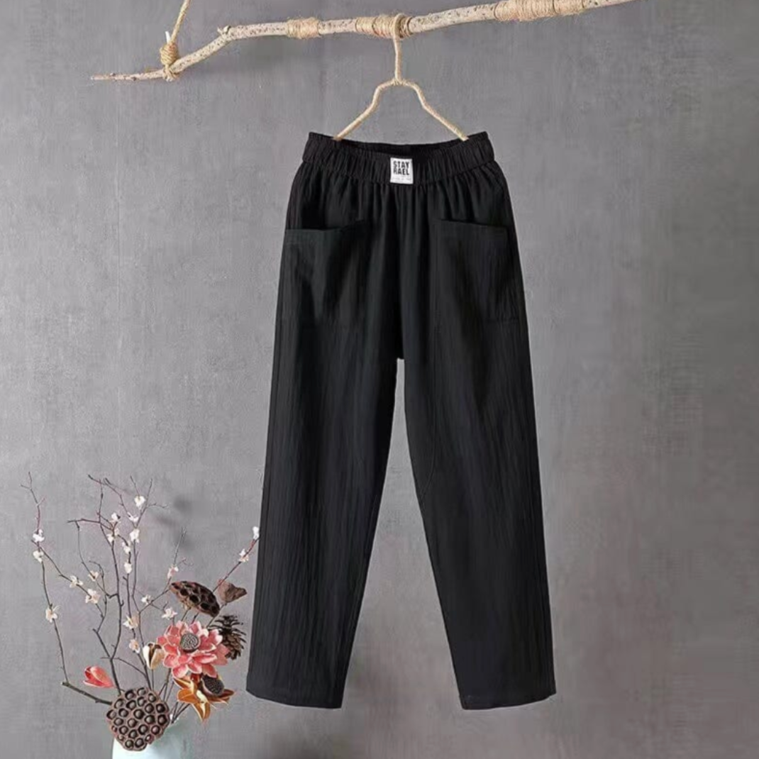 Beate – Elastic Waist Trousers with Pockets Pants - Image 4