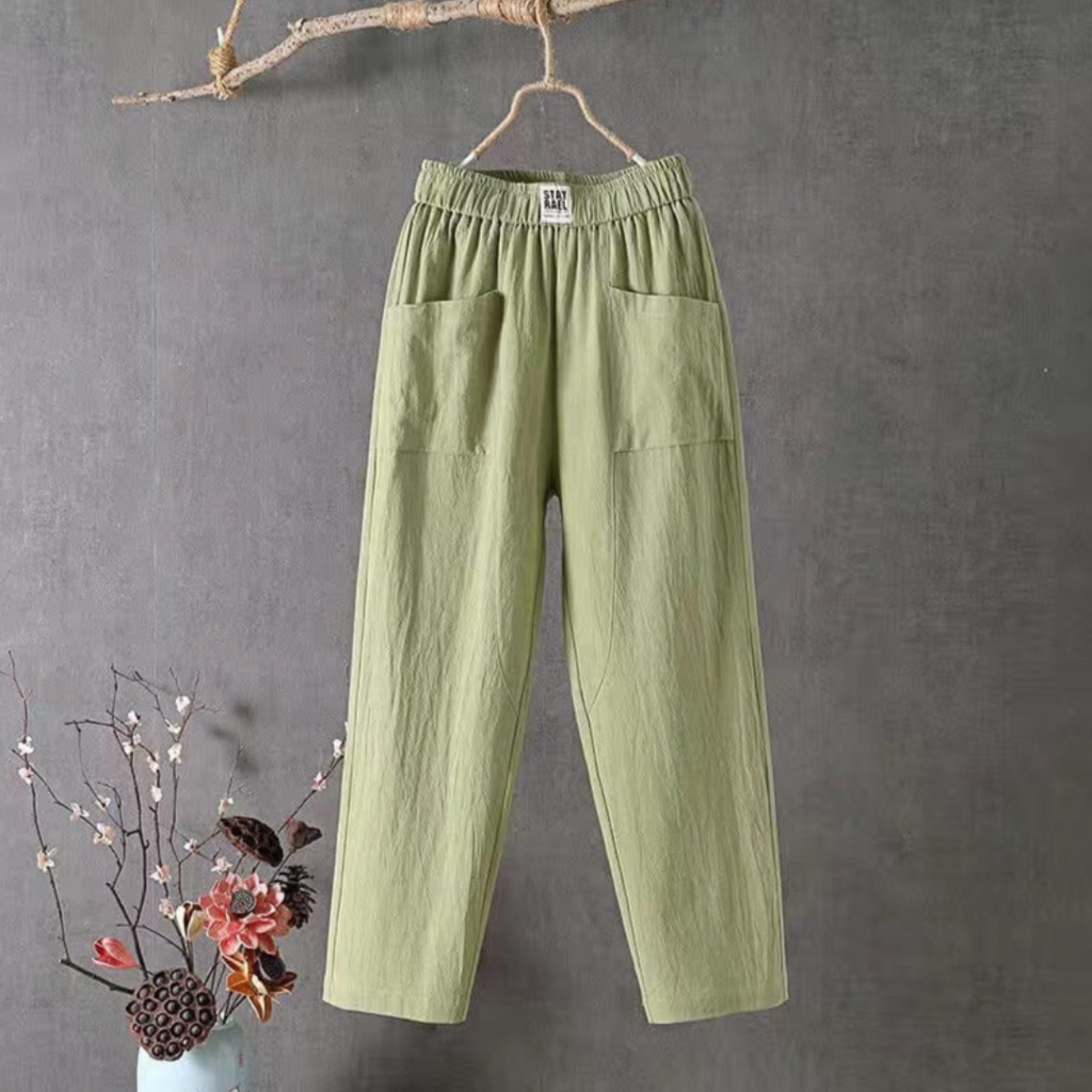 Beate – Elastic Waist Trousers with Pockets Pants - Image 1