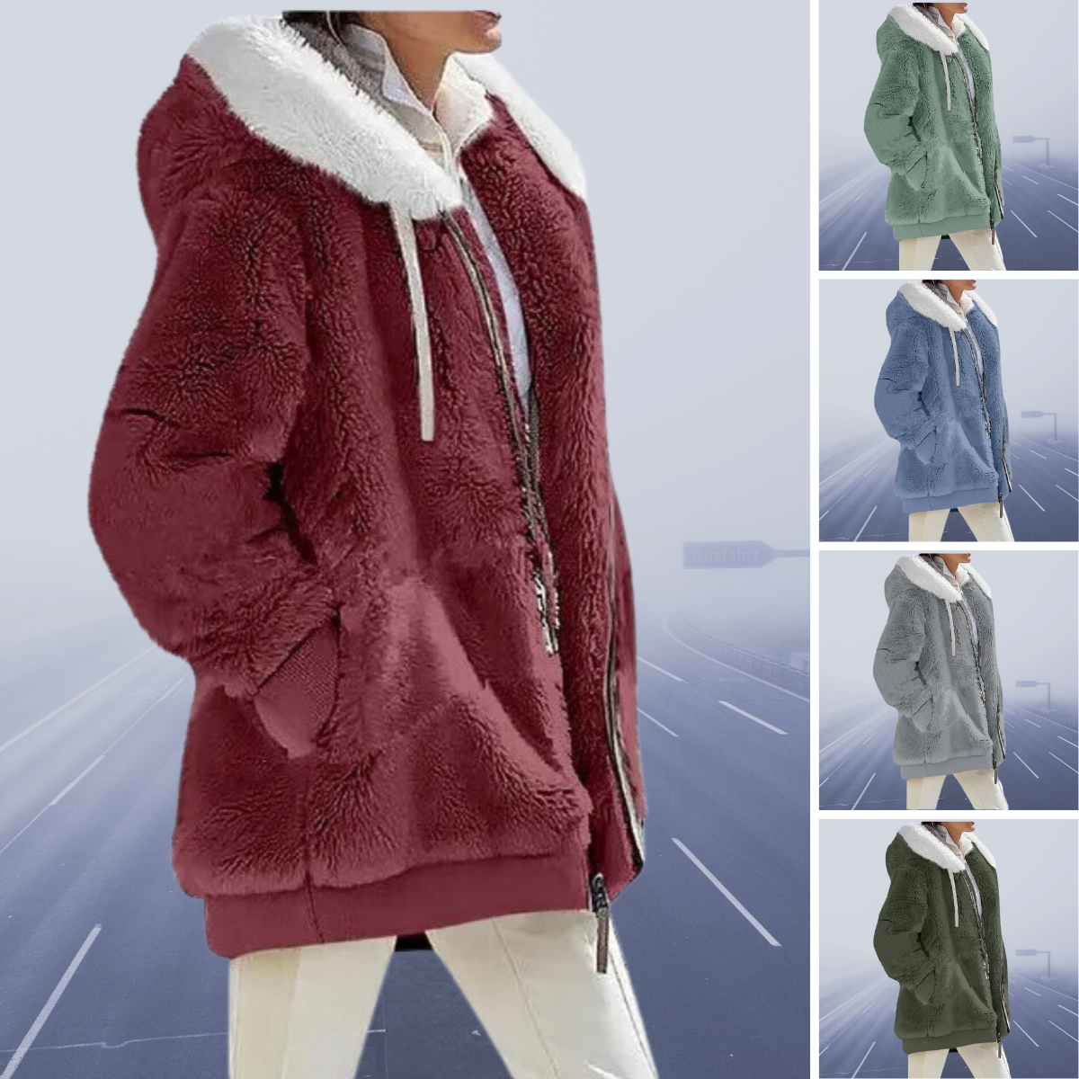 Laura – Damska bluza ocieplana z kapturem