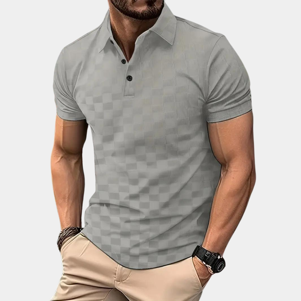 Armin – Short-Sleeved Checkered Polo Shirt - Image 2