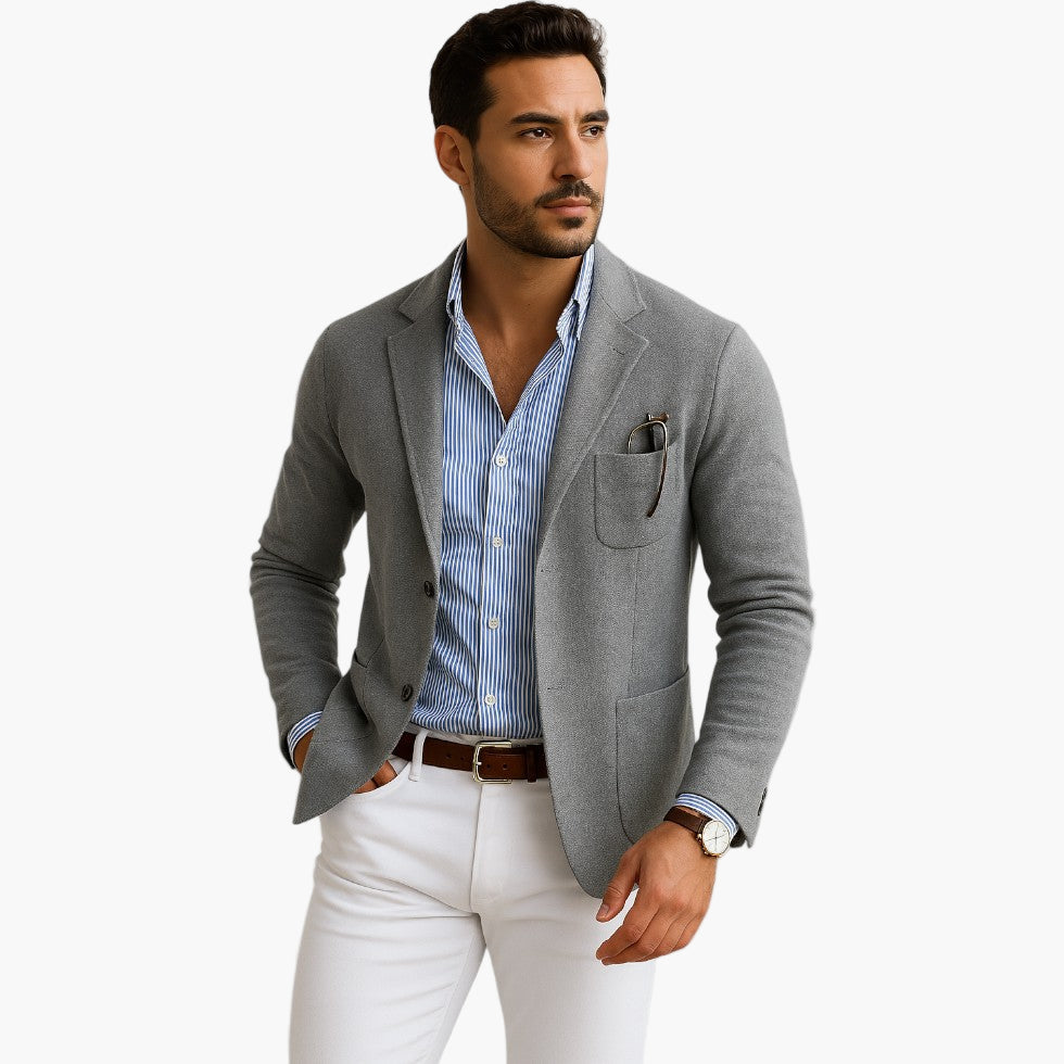 Męska marynarka o kroju Tailored-Fit z zapięciem na jeden guzik - J&B; - 8 - Livia-Moda