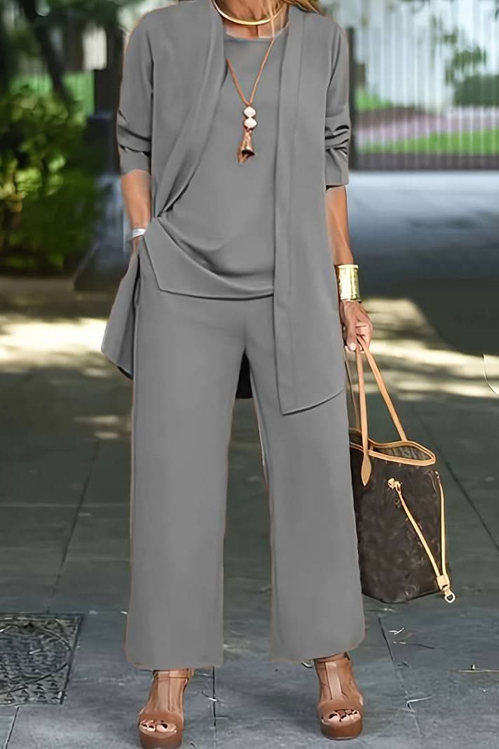 Two-Piece Set Women's Relaxed Fit with Long Jacket - Image 11