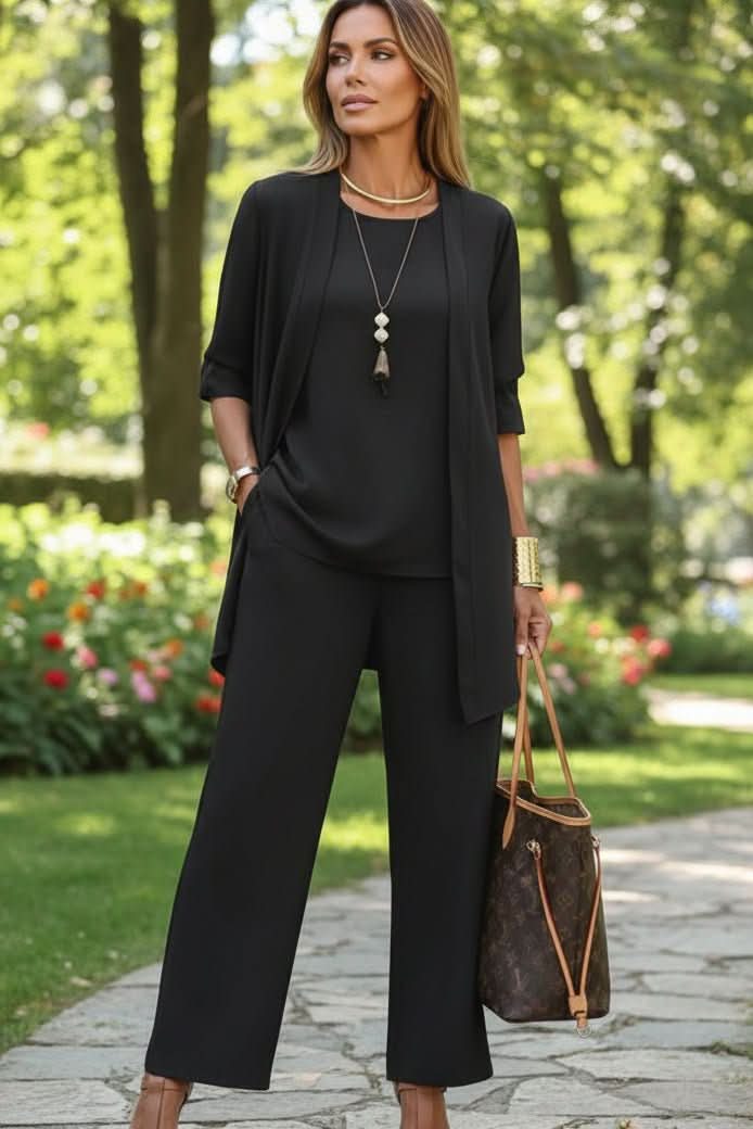 Two-Piece Set Women's Relaxed Fit with Long Jacket - Image 3
