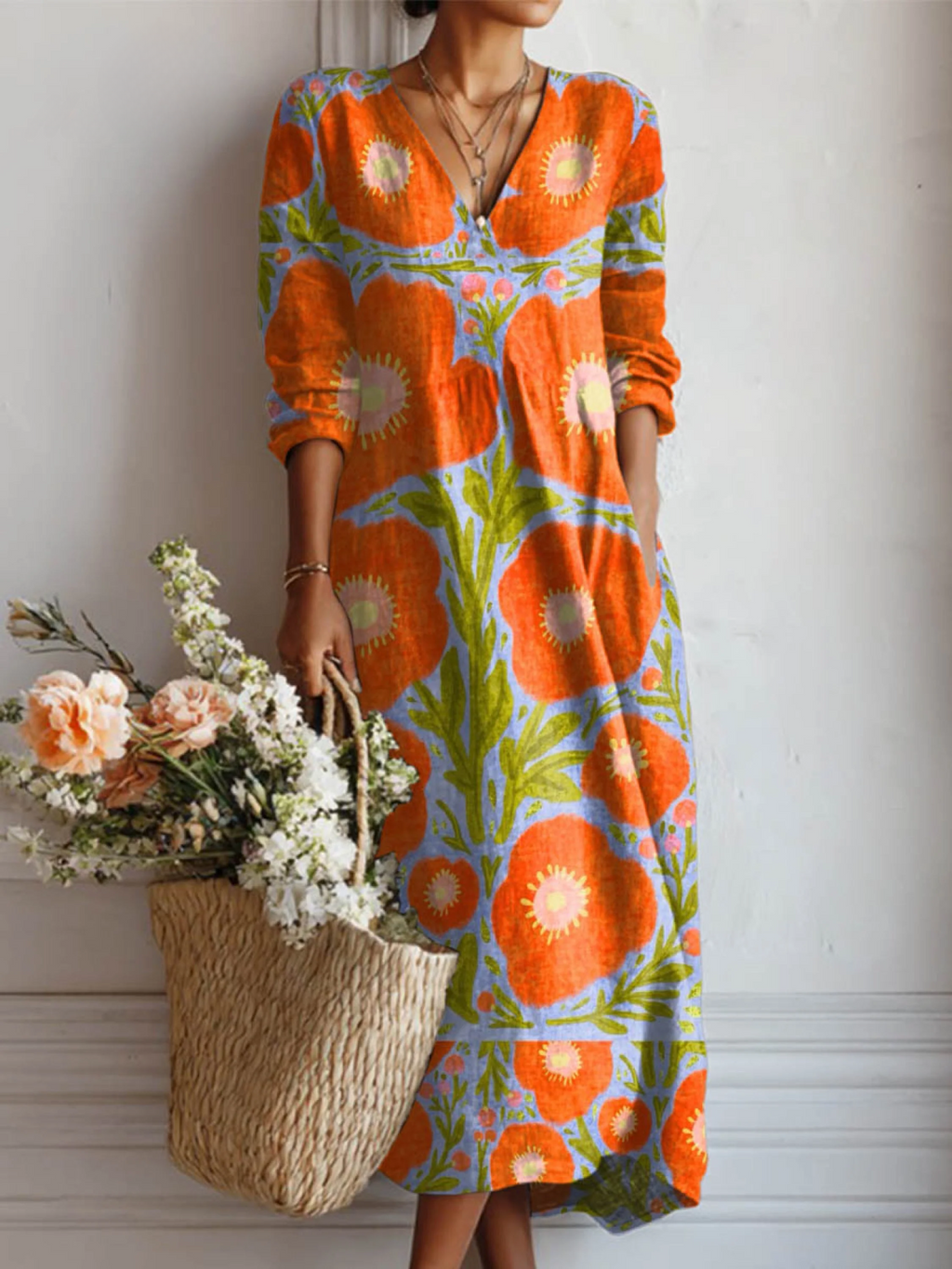 Melanie – Floral with pockets Dress - Image 1