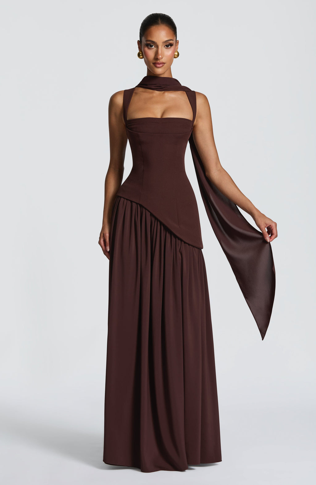 Evening Dress Women with Elegant Cut and Flowing Skirt - Image 1