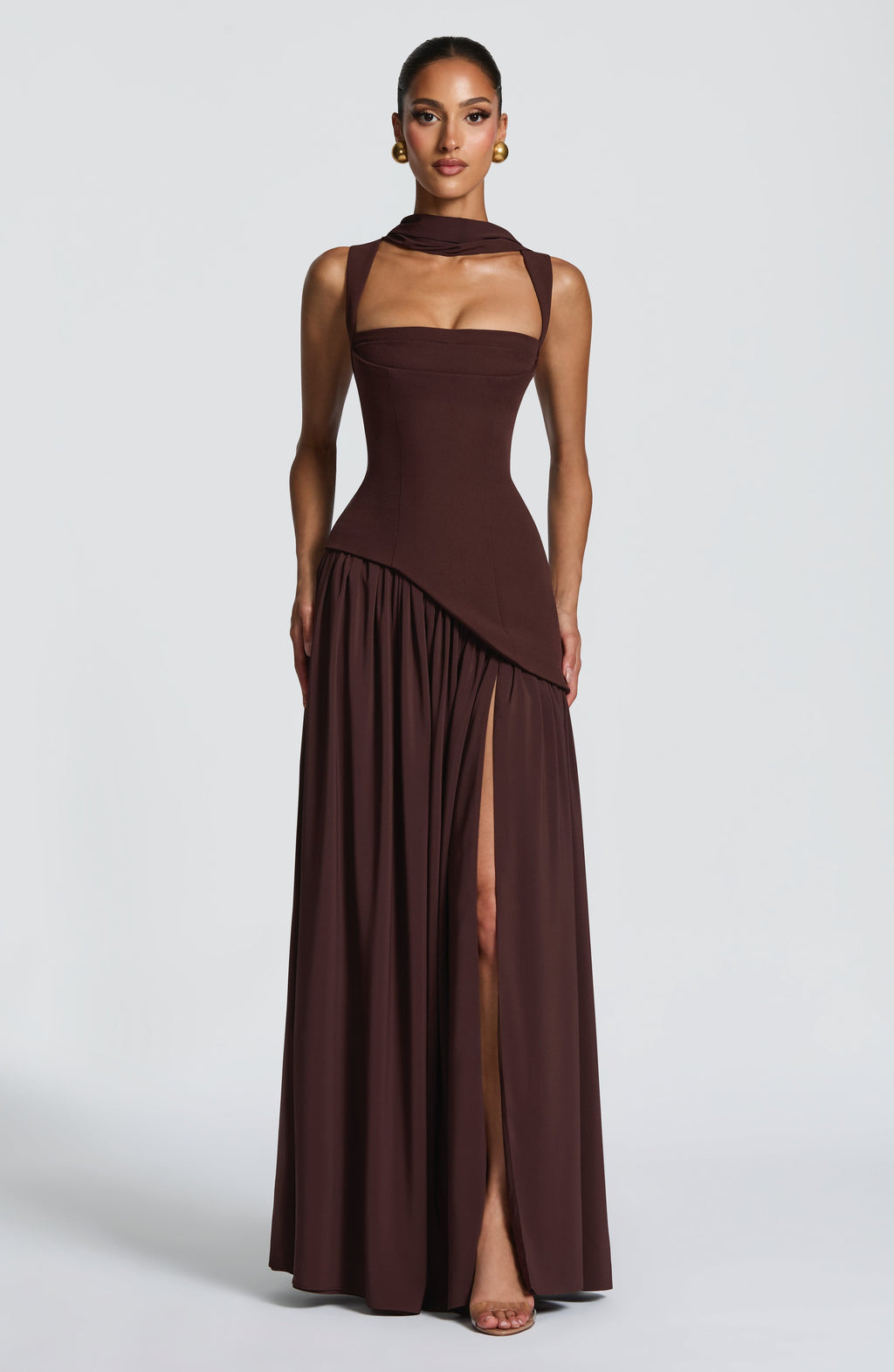 Evening Dress Women with Elegant Cut and Flowing Skirt - Image 9