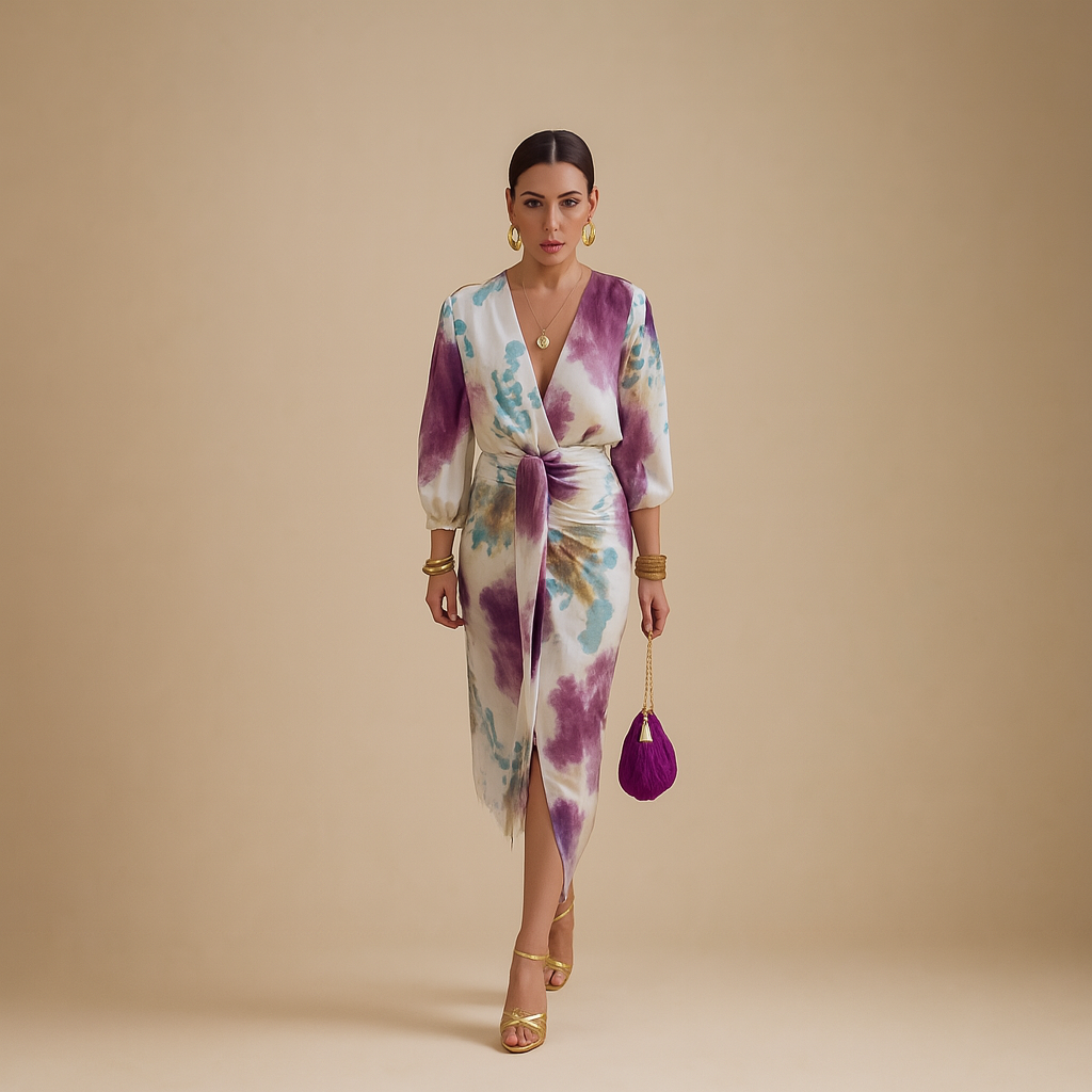 Sandra – Elegant Summer Dress with V-Neck - Image 1