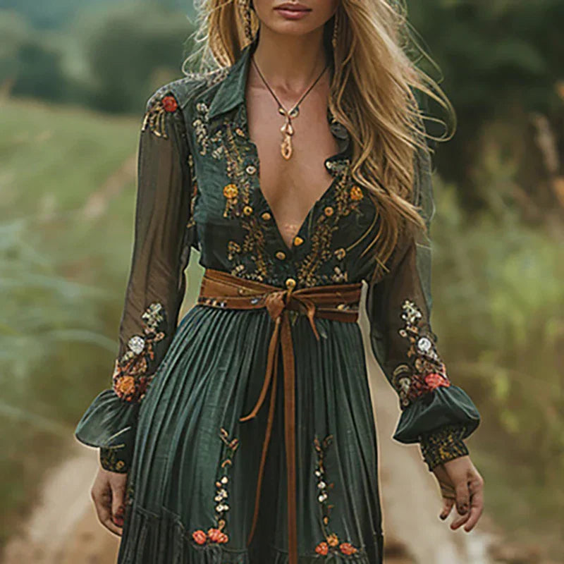 Erika – Floral Bohemian Dress - Image 2