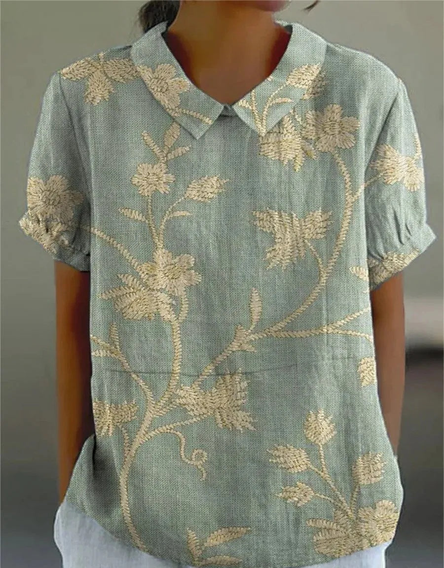 Laura – Floral Embroidered Blouse - Image 1