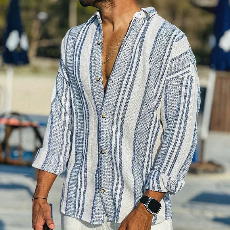 Michael – Striped Long Sleeve Shirt - Image 2