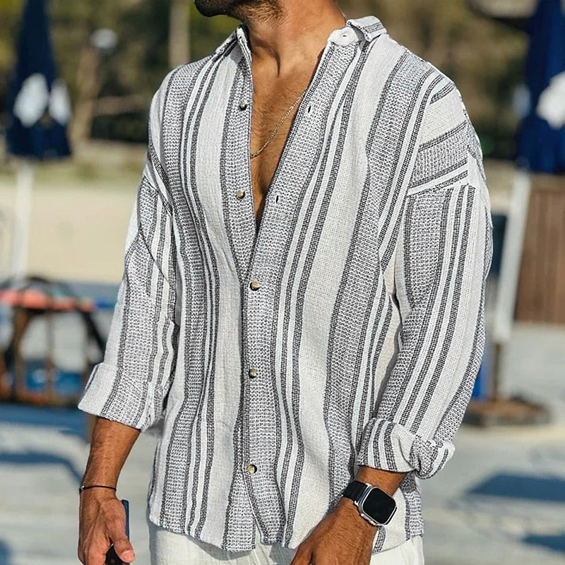 Michael – Striped Long Sleeve Shirt - Image 4