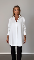 Lisa – Elegant oversized cotton shirt with classic collar for Women - Image 1