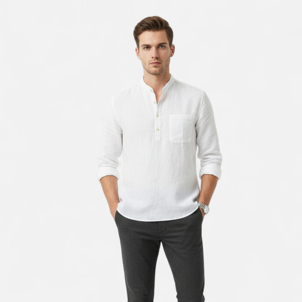 Louis – Long Sleeve Square Collar Shirt - Image 1