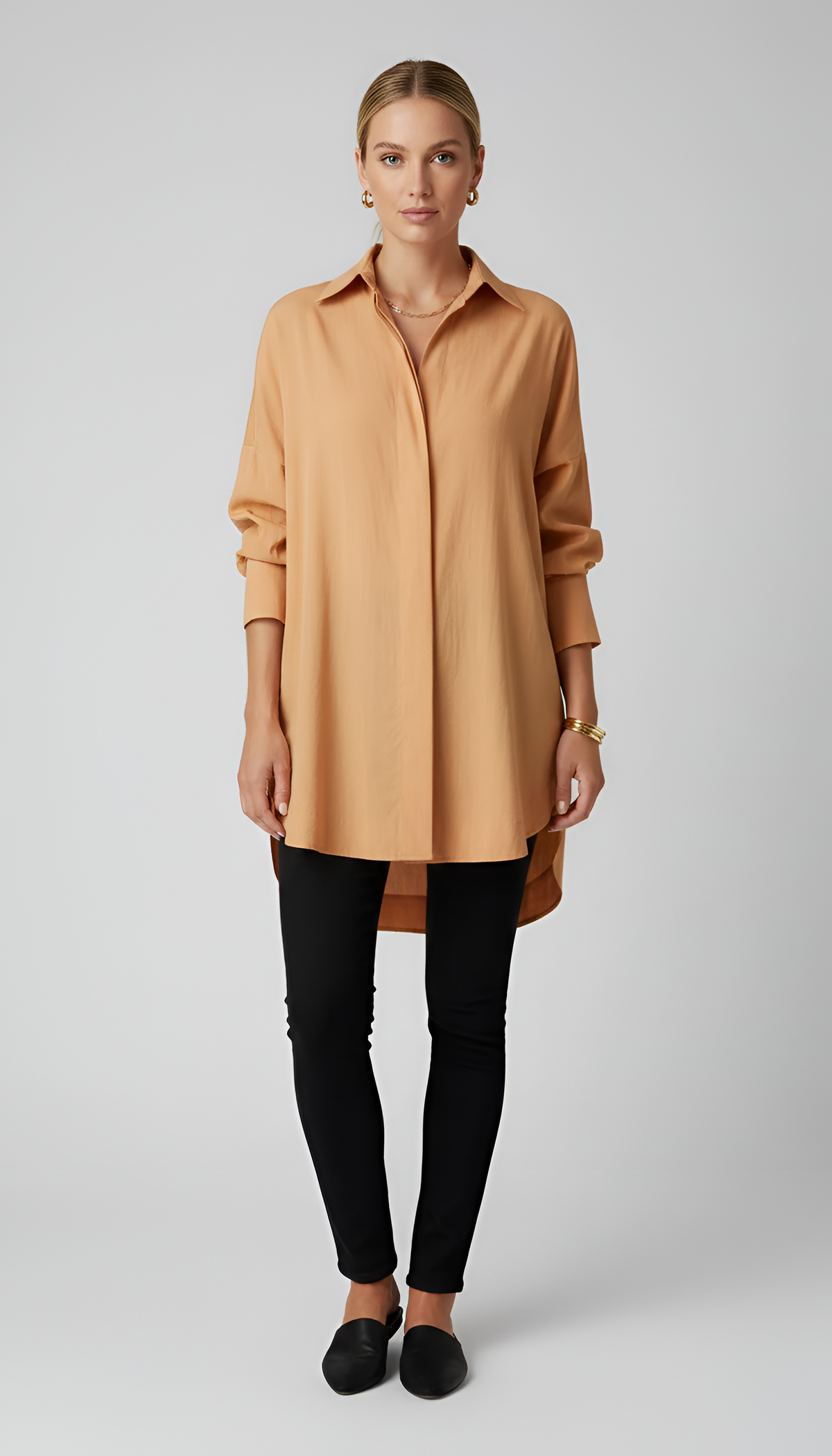 Lisa – Elegant oversized cotton shirt with classic collar for Women - Image 7